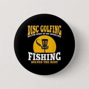 Great Disc Golf And Fishing Gift 2 Inch Round Button