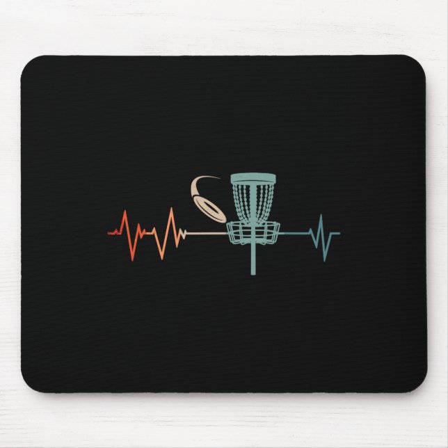 Great Disc Golf Heartbeat Gift Frisbee  Mouse Pad (Front)