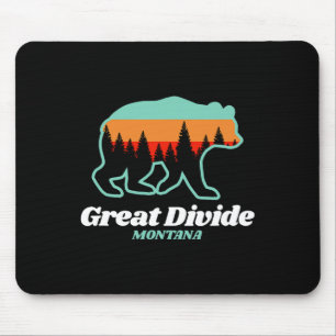 Great Divide Montana Skiing Snowboarding Bear Mouse Pad