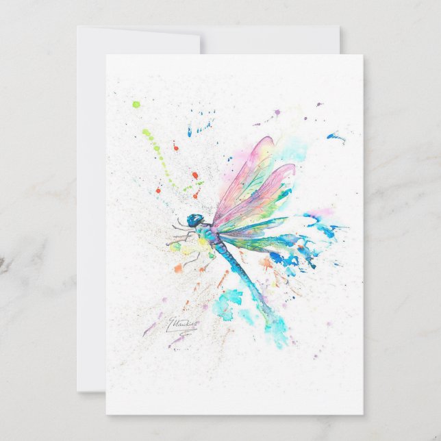 Great Dragonfly Colourful | Cute Gift For Mothers  Announcement (Front)