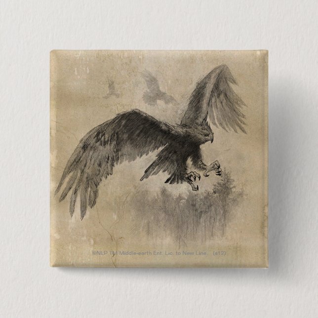 Great Eagles Sketch 2 Inch Square Button (Front)