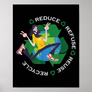 Great Earth World Globe Earth Day Environmental Pr Poster