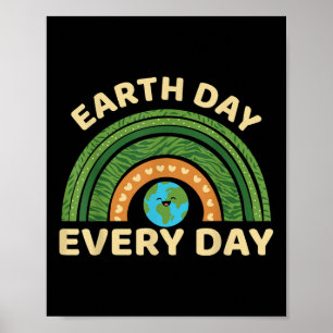 Great Earth World Globe Earth Day Environmental Pr Poster