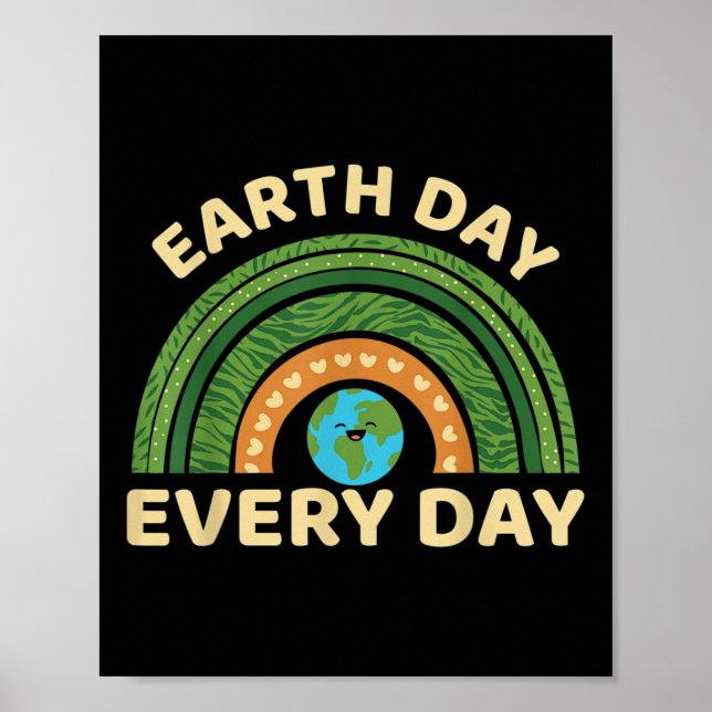 Great Earth World Globe Earth Day Environmental Pr Poster (Front)