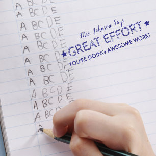 Great Effort Awesome Work Personalized Teachers Self-inking Stamp
