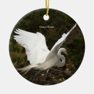 Great Egret Bird Photo Ornament