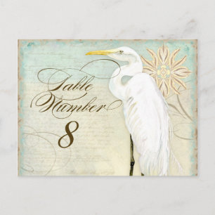 Great Egret Coastal Beach - Table Number Postcard