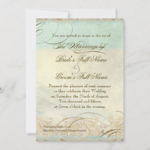 Great Egret Coastal Beach - Wedding Invitation