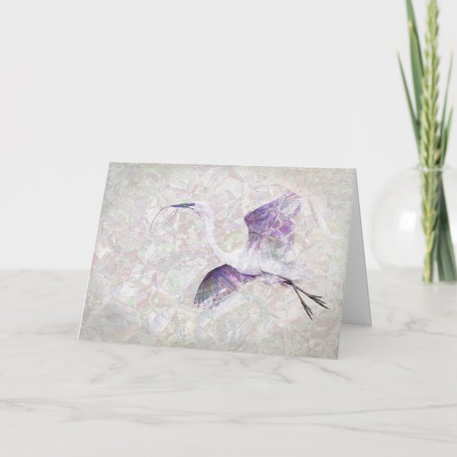 Great Egret Digital Art Greeting Card (Front)