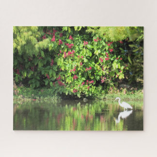 Great Egret Fishing - Beautiful Landscape Jigsaw Puzzle