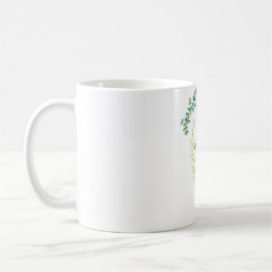 Great Egret floral bird pattern Coffee Mug
