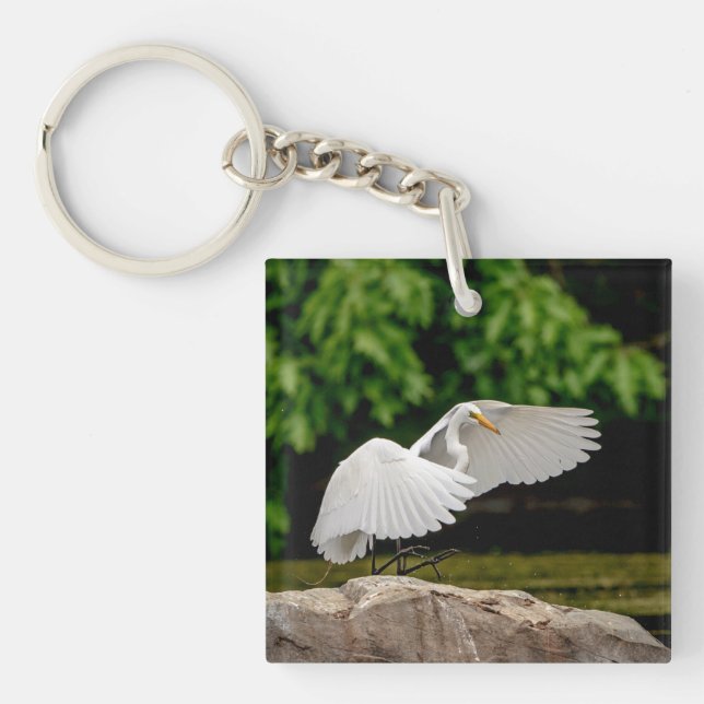 Great Egret Keychain (Front)