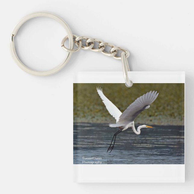 Great Egret Keychain (Front)