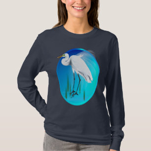 Great Egret Oval Shirts