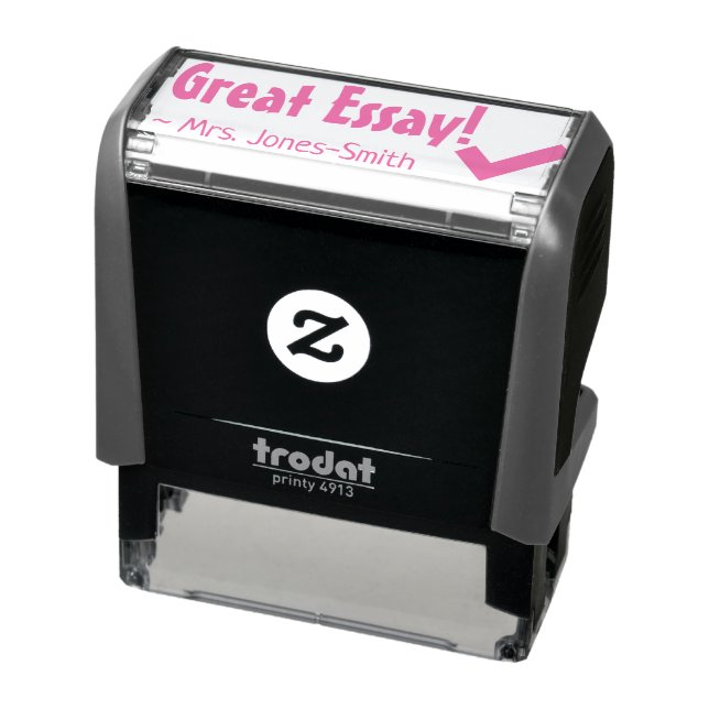 "Great Essay!" + Custom Educator Name Self-inking Stamp (Product)