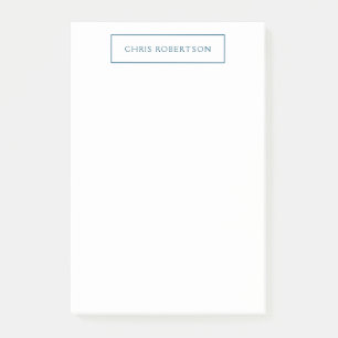 Great Excellent Your Name Ocean Blue White Custom Post-it Notes