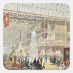 Great Exhibition, 1851: Central Transept of the Cr Square Sticker