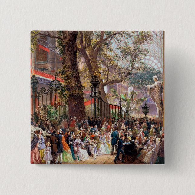 Great Exhibition, 1851: interior 2 Inch Square Button (Front)