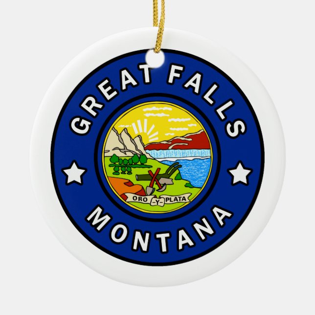 Great Falls Montana Ceramic Ornament (Front)