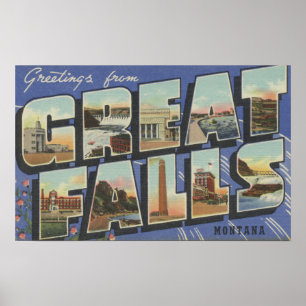 Great Falls, Montana - Large Letter Scenes 2 Poster