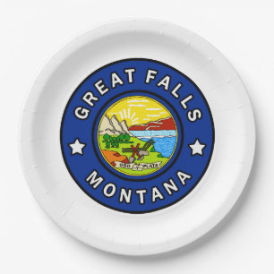 Great Falls Montana Paper Plate