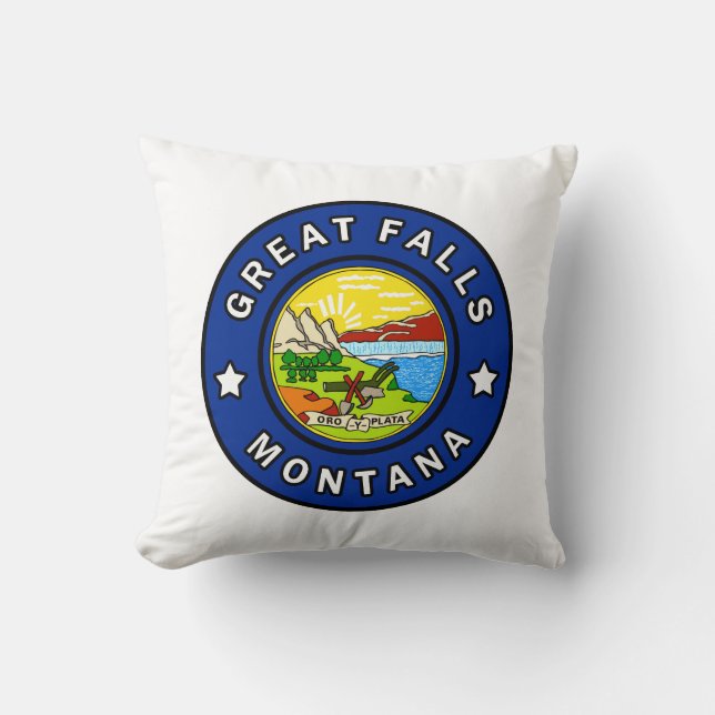 Great Falls Montana Throw Pillow (Front)