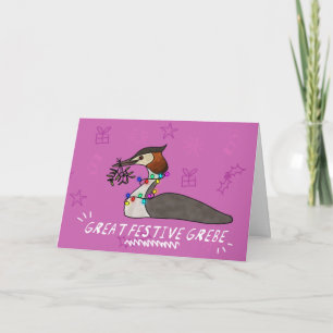 Great Festive Grebe Greetings Card