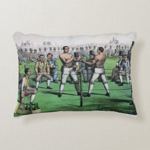 Great Fight for the Championship, Vintage Boxing Accent Pillow