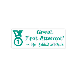 "Great First Attempt!" Educator Rubber Stamp