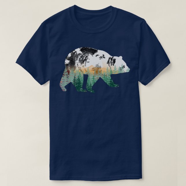 Great Forest Bear Design Nature Love Premium  T-Shirt (Design Front)