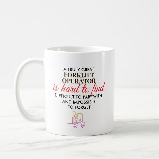 Great Forklift Operator Personalized Name Gift Coffee Mug (Left)