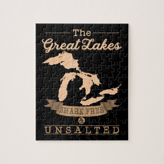 Great Gakes Shark Free Unsalted  Michigan Gift Jigsaw Puzzle (Vertical)