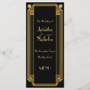 Great Gatsby 1920s Art Deco Inspired Wedding Menu