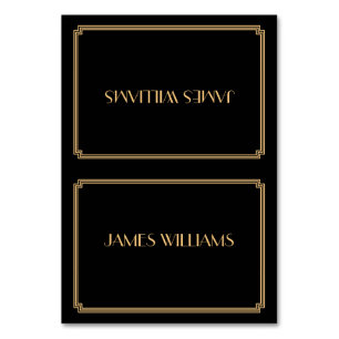 Great Gatsby Art Deco Black Place Setting Cards