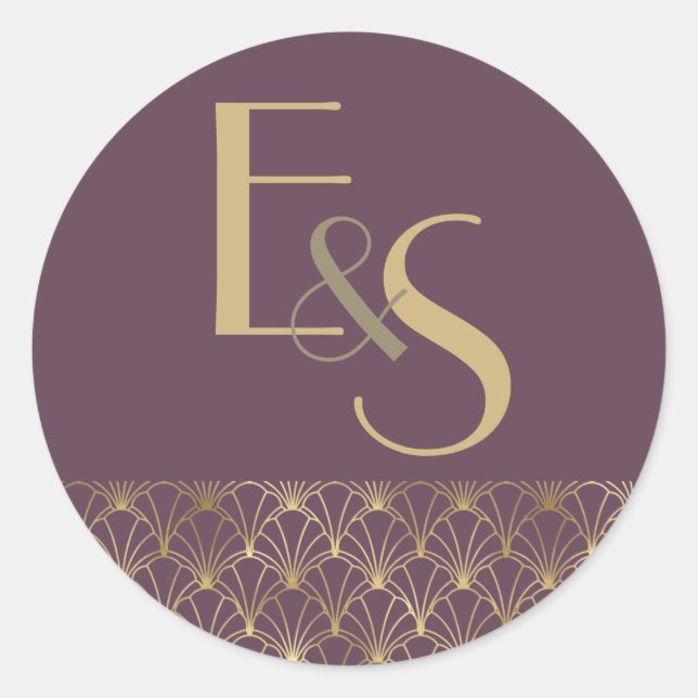 Great Gatsby art deco elegant wedding Sticker (Front)