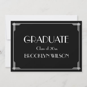 Great Gatsby Art Deco Graduation Party Invitation