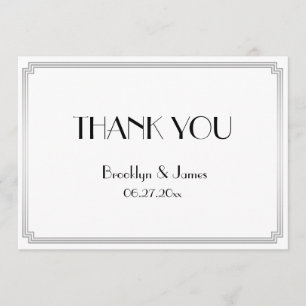 Great Gatsby Art Deco Silver Wedding Thank You