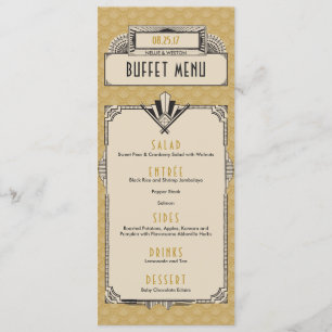 Great Gatsby Art Deco Vintage Menu Cards