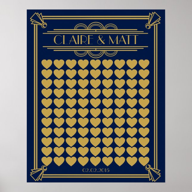Great Gatsby Art Deco wedding signing guest book (Front)