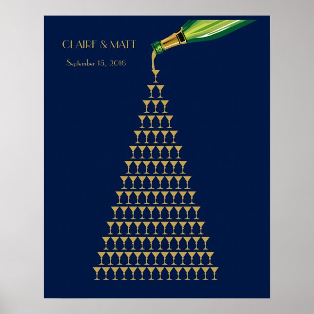 Great Gatsby Art Deco wedding signing guest book (Front)