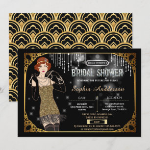 Great Gatsby bridal shower invitation flapper