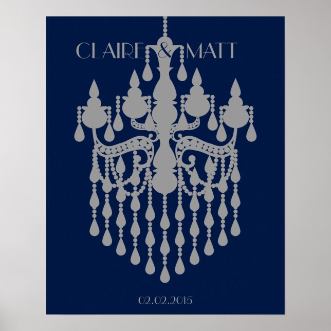 Great Gatsby chandelier wedding signing guest book (Front)