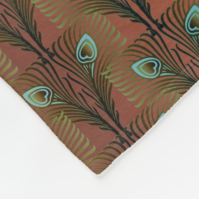 Great Gatsby Feathers art deco design Fleece Blanket (Corner)