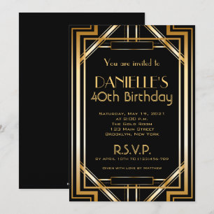Great Gatsby Inspiré Art Déco Invitation Anniversa