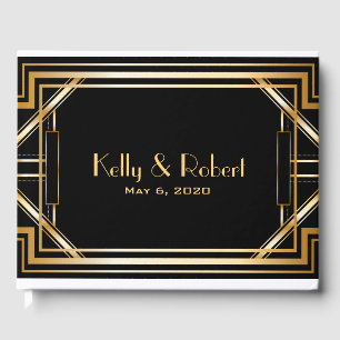 Great Gatsby Inspiré Art Déco Mariage livre d'hôte