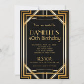 Great Gatsby Inspired Art Deco Birthday Invitation (Front)