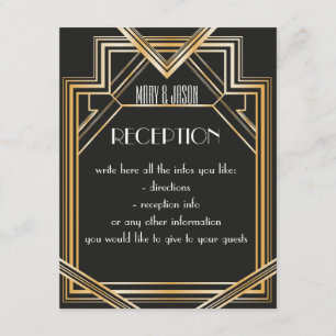 Great Gatsby inspired Reception or directions card