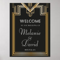 Great Gatsby Inspired Welcome Wedding Signage