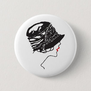 Great Gatsby Jazz Style 20's Era 2 Inch Round Button