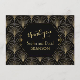 Great Gatsby Vintage Art Deco Wedding THANK YOU Card